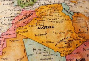Map showing Algeria
