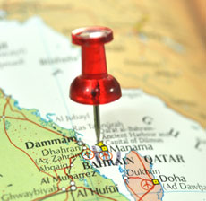 Map showing Bahrain