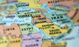 Map showing Jordan