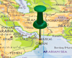 Map showing Oman