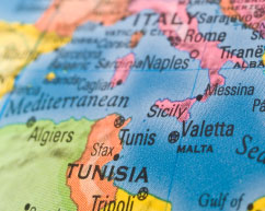 Map showing Tunisia