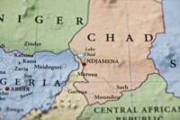 Map showing Chad