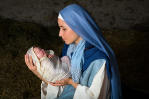 Mary holding baby Jesus