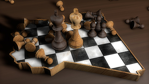 Libya map chess board