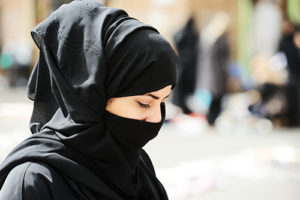 Muslim woman wearing veil