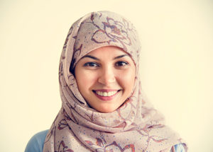 Smiling girl with headscarf